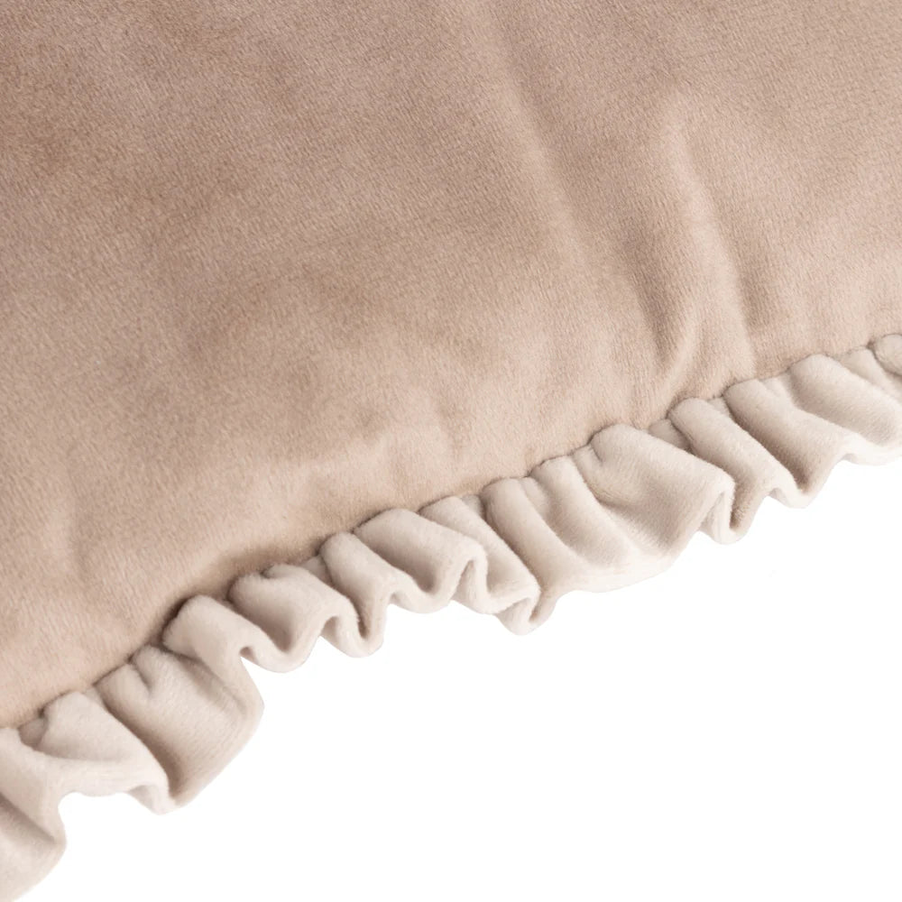 Tilly Velvet Reversible Cushion Oyster/Lace image 1