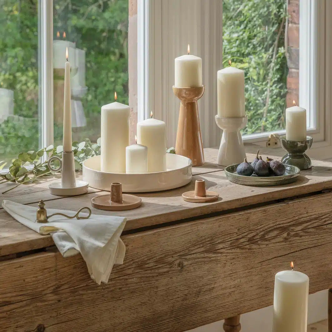 Bowen Ceramic Candle Plate 29cm - Linen image 1