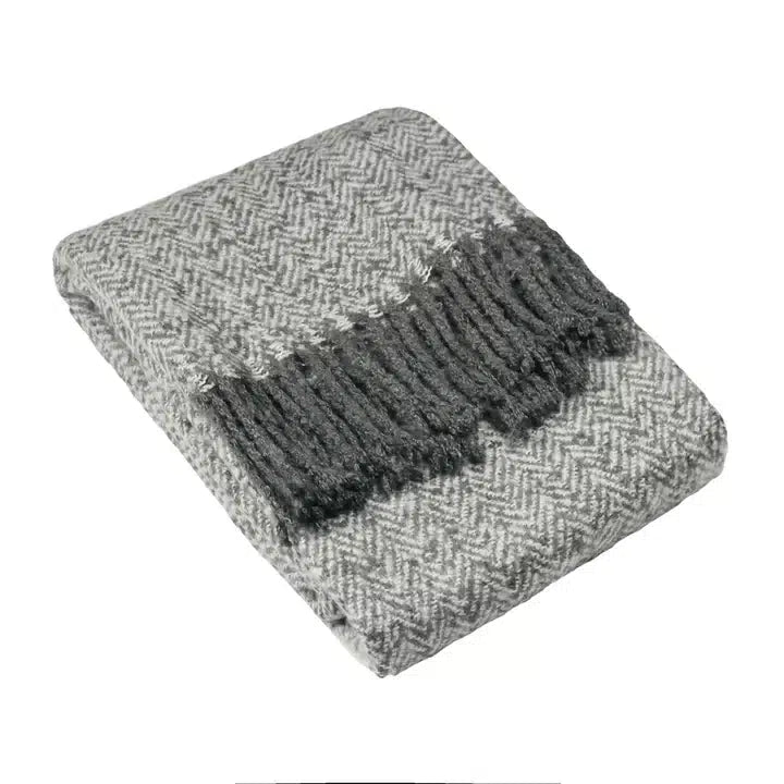 Weaver Herringbone Throw Grey image 0