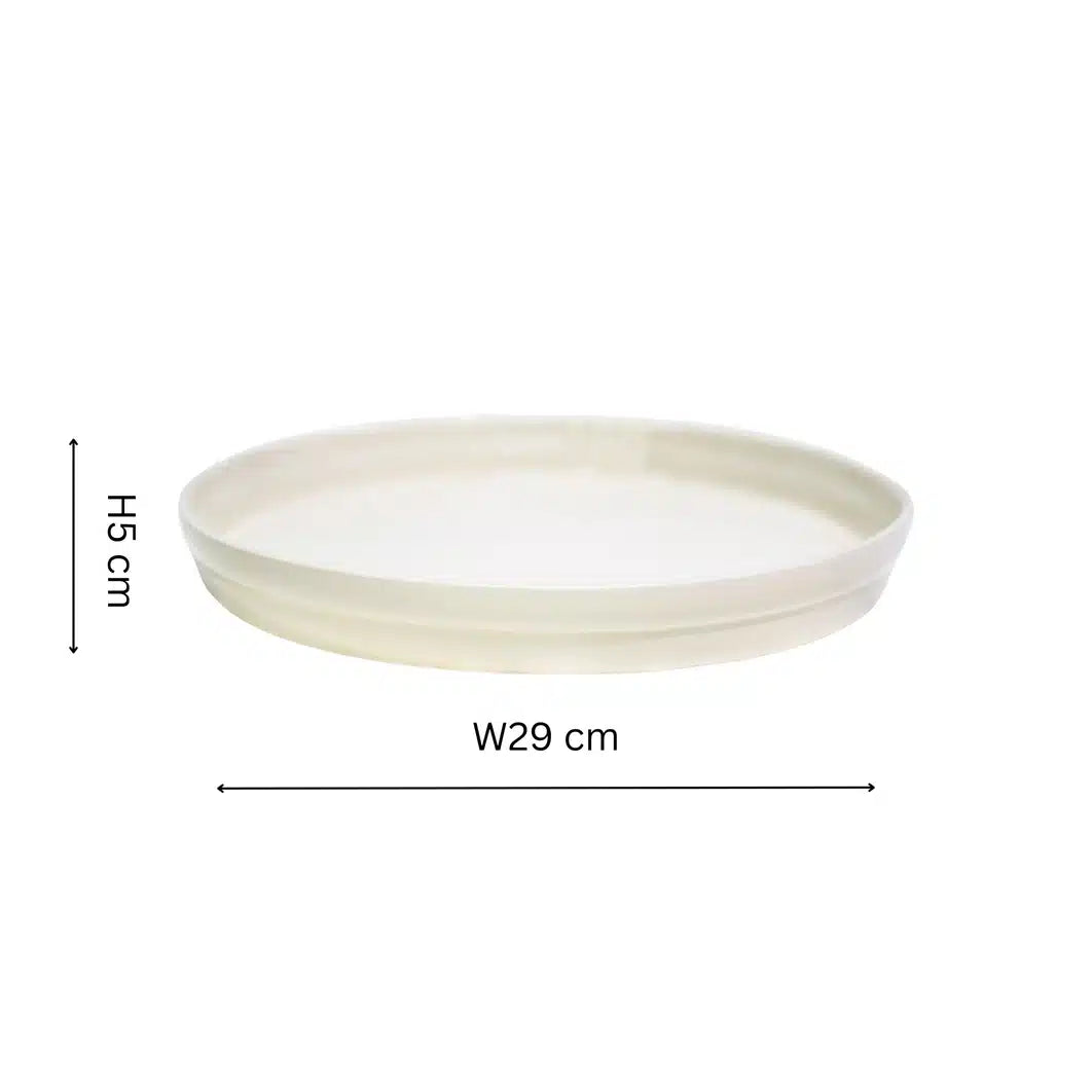 Bowen Ceramic Candle Plate 29cm - Linen image 0