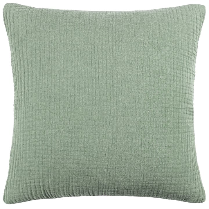 Lark Muslin Crinkle Cotton Cushion Eucalyptus image 0