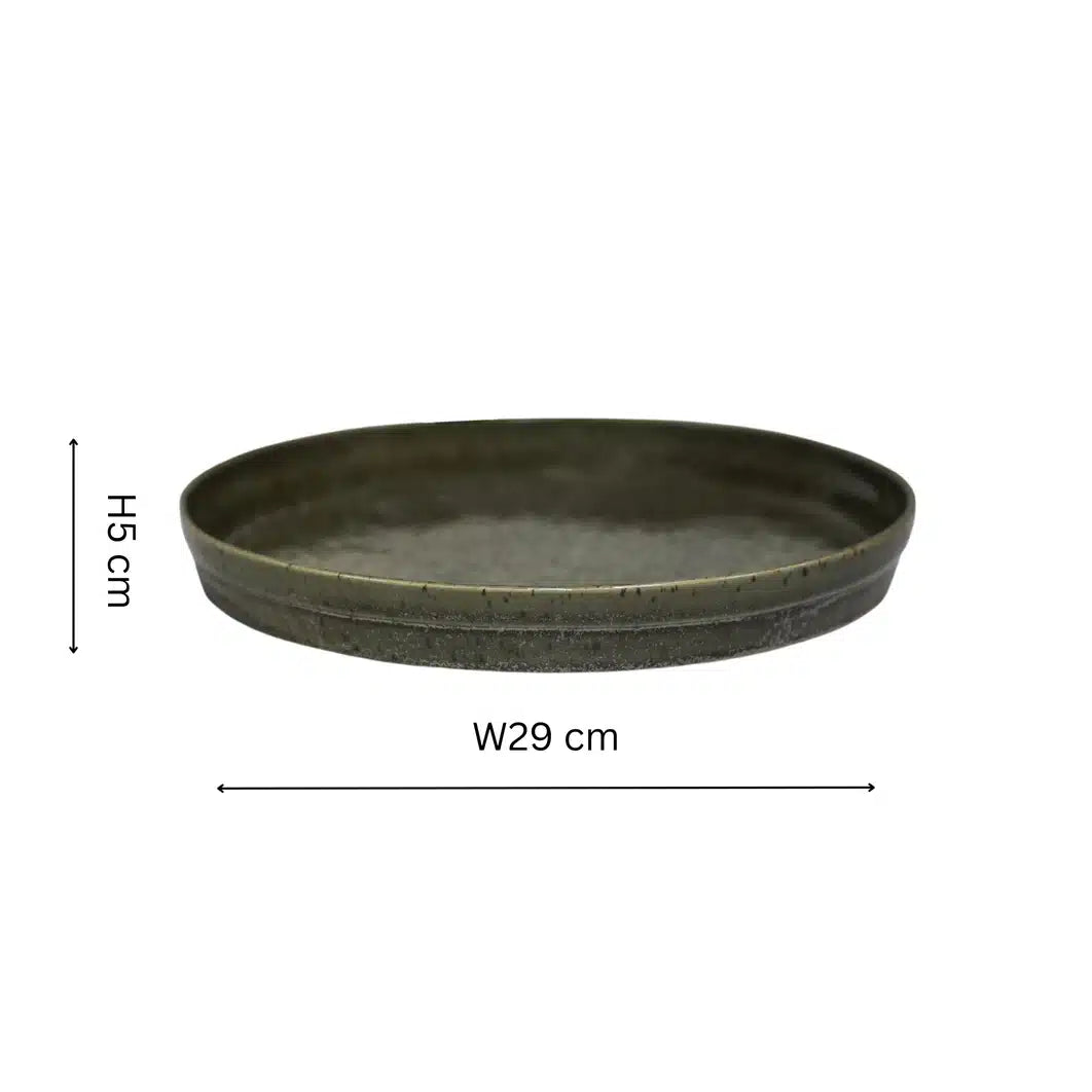 Bowen Ceramic Candle Plate 29cm - Moss image 0
