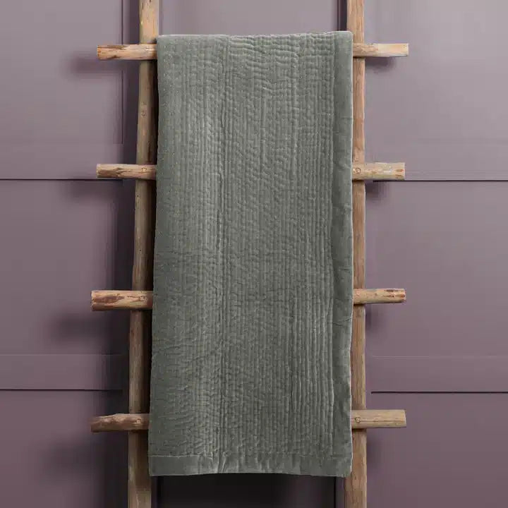 Haze Velvet Quilted Throw Steel image 2