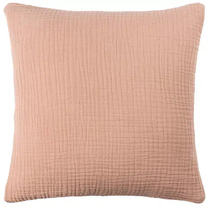 Lark Muslin Crinkle Cotton Cushion Pink Clay image 0