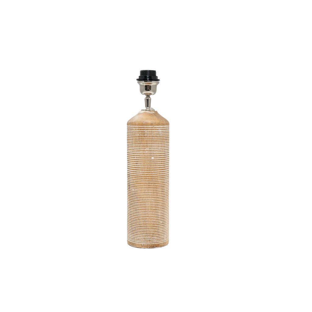 Abson - Distressed White, Wooden Table Lamp with Linen Shade