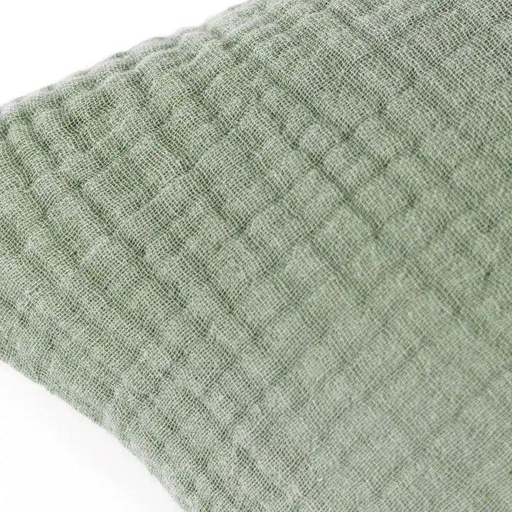 Lark Muslin Crinkle Cotton Cushion Eucalyptus image 3
