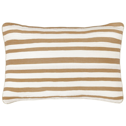 Woven Stripe Cotton Cushion Cinnamon image 0
