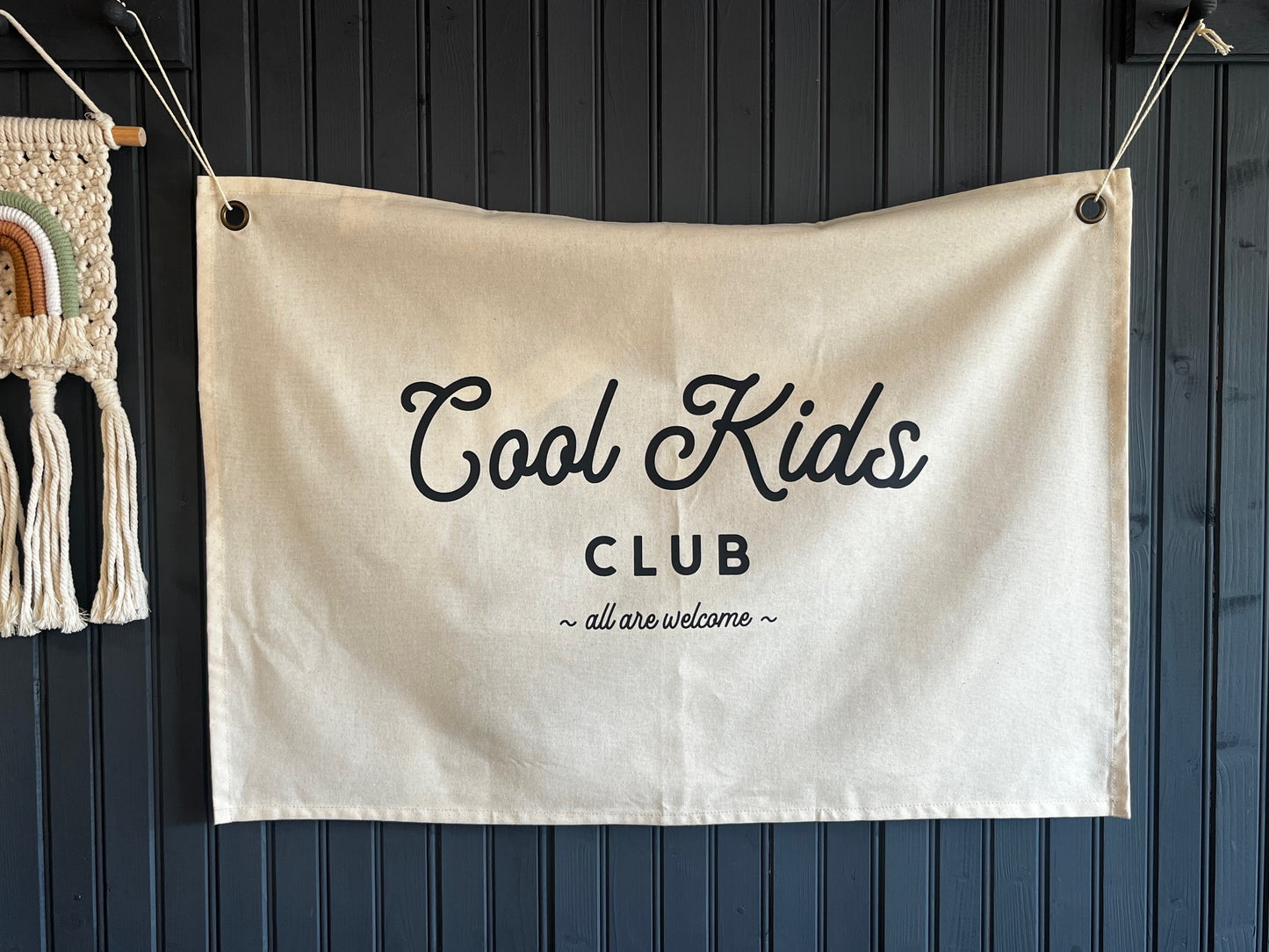 Cool Kids Club All Are Welcome Wall Hanging - Black