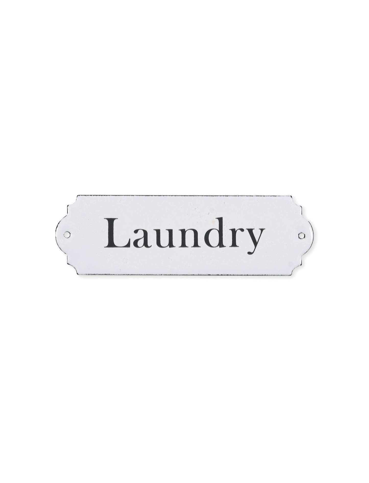 Enamel Laundry Sign White
