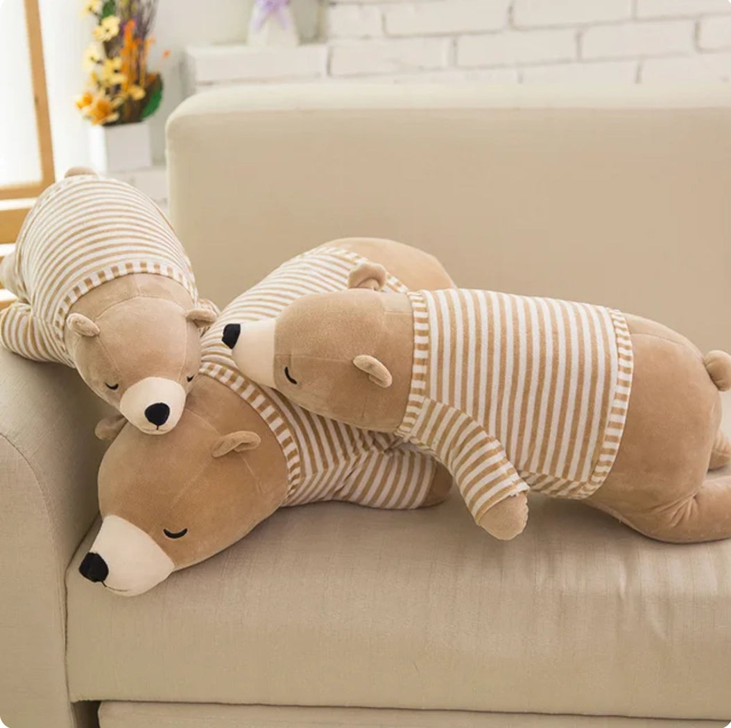 Brown Polar Bear Stuffed Pillow Plush - 34cm