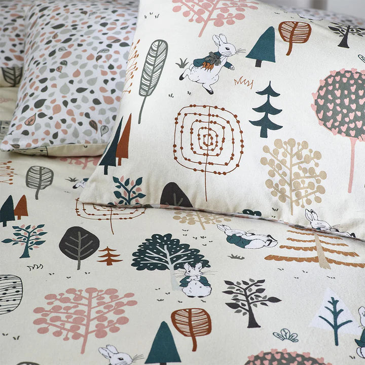 Scandi Woods Peter Rabbit™ 100% Brushed Cotton Single Duvet Cover Set