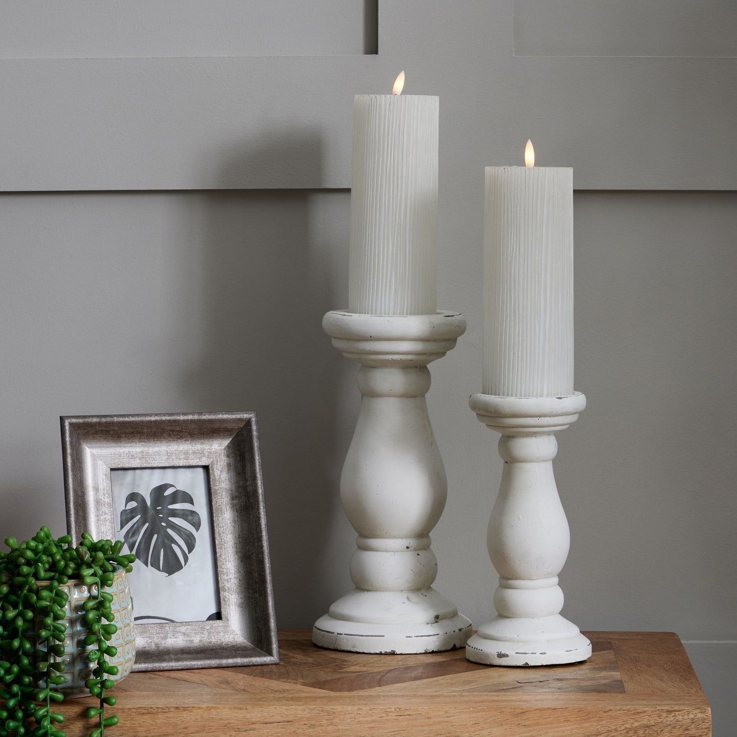 Medium Matt White Ceramic Candle Holder
