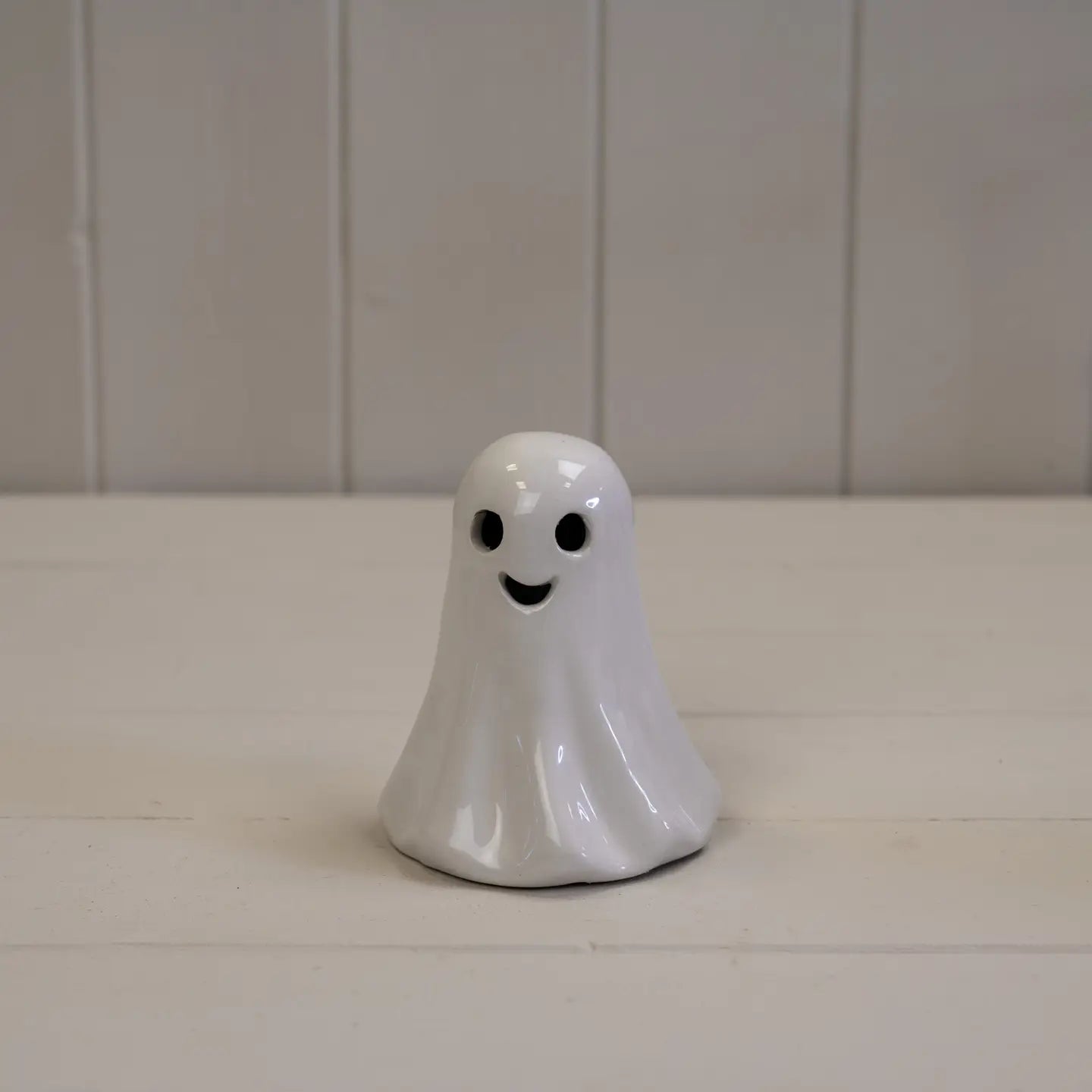 White Ceramic Ghost Decoration with Led