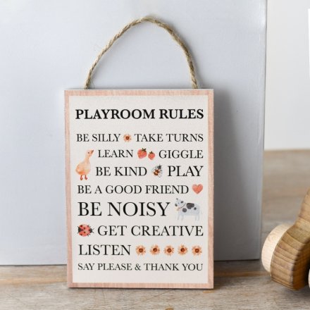 Wooden Playroom Plaque Sign