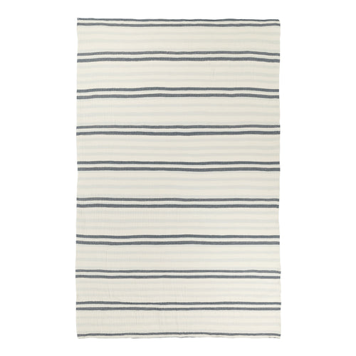 Woven Stripe 100% Cotton Bedspread Dusk Blue image 2