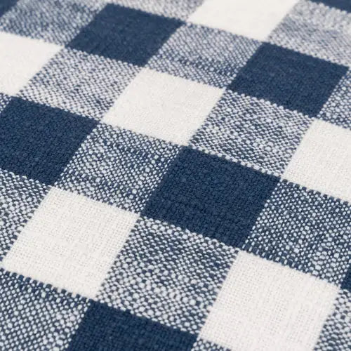 Barton Check Fringed Cushion Navy image 3