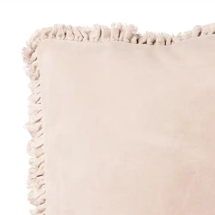 Bertie Washed Cotton Velvet Cushion Natural image 3