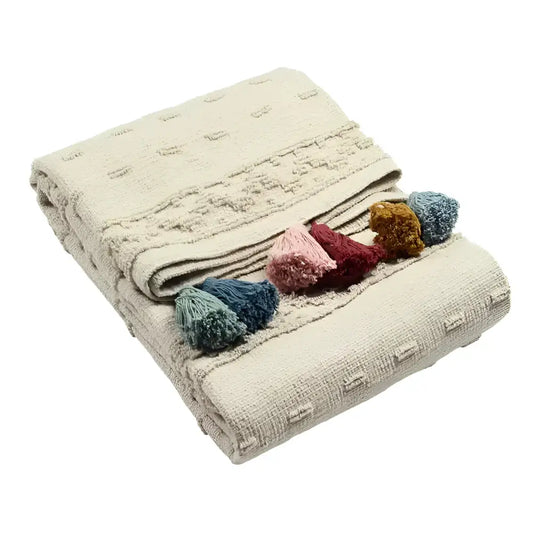 Boho Cotton Tufted Throw Multicolour image 0