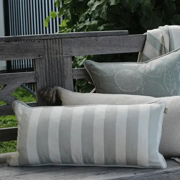Bold Stripe Cushion Sage Rectangle image 0