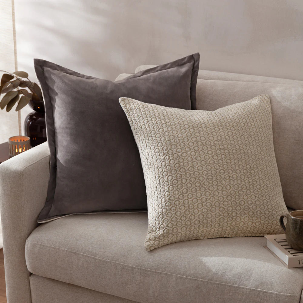 Merton Square Velvet Cushion Taupe image 4