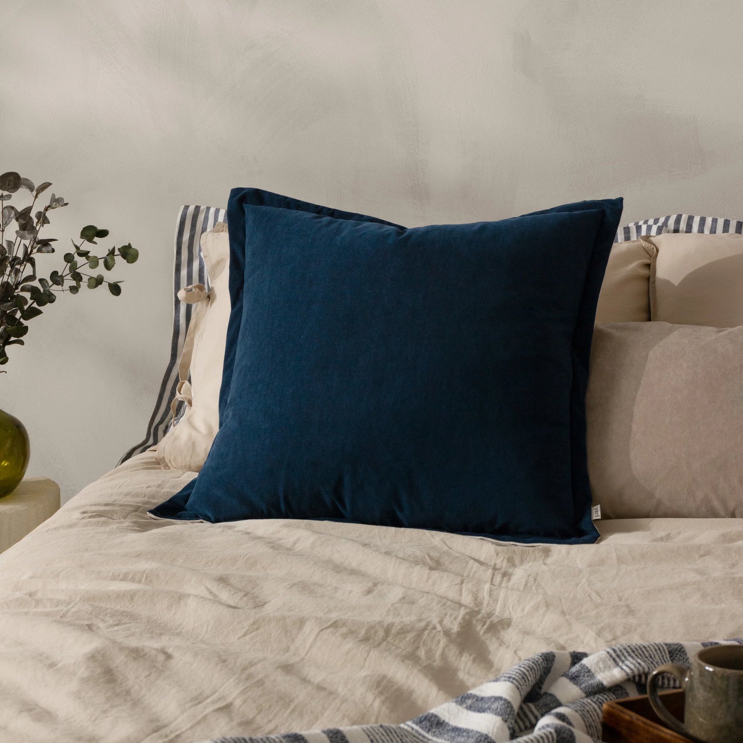 Merton Square Velvet Cushion Indigo image 4