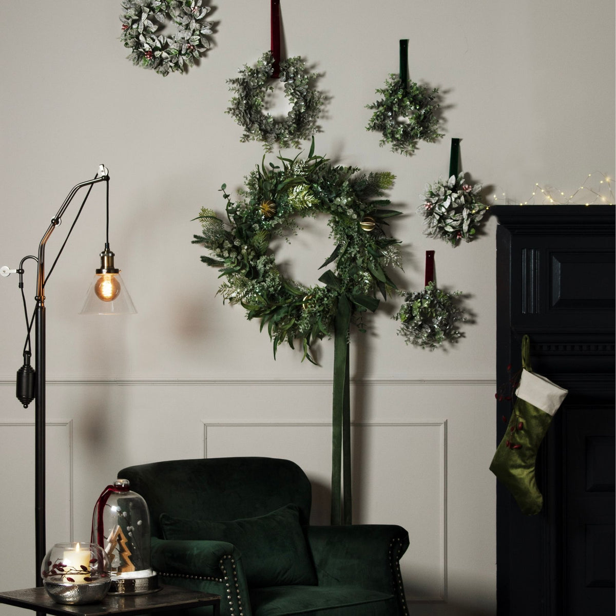 Frosted Eucalyptus Candle Wreath
