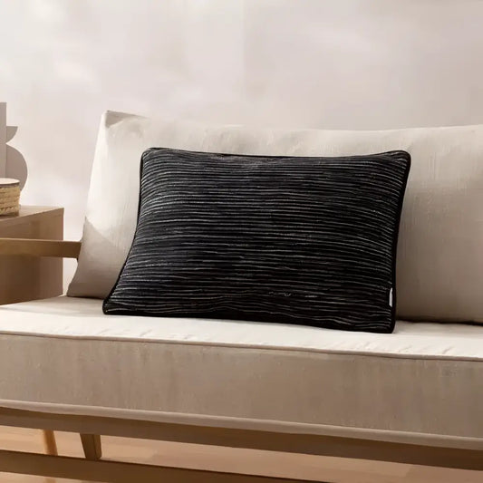 Cove Ribbed Cushion Black image 1