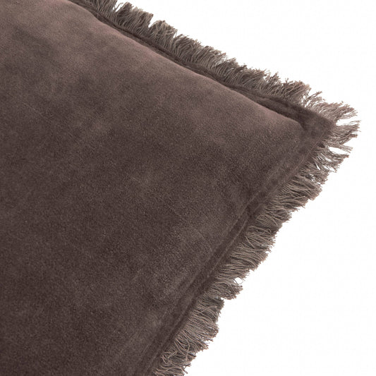Jaye Cotton Velvet Cushion Bitter Chocolate