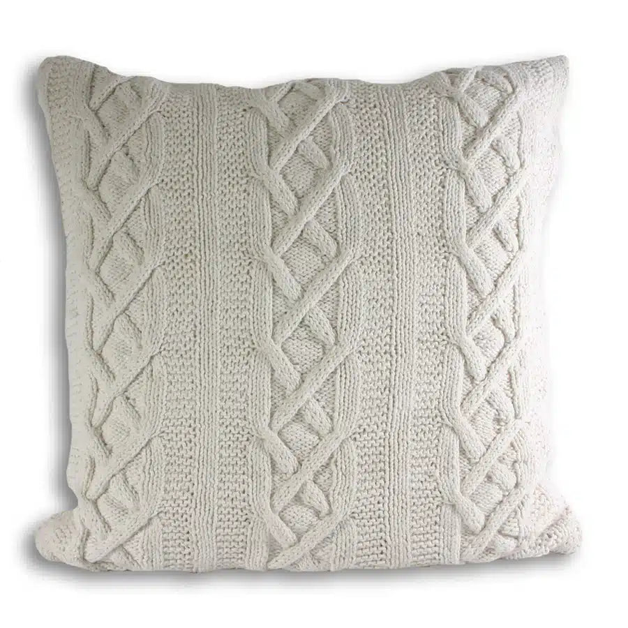Aran Cable Knit Cushion Cream image 0