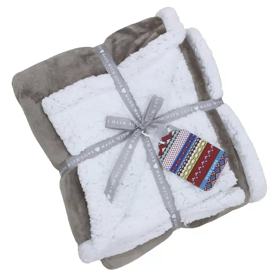 Lux Sherpa Fleece Throw Mocha image 0