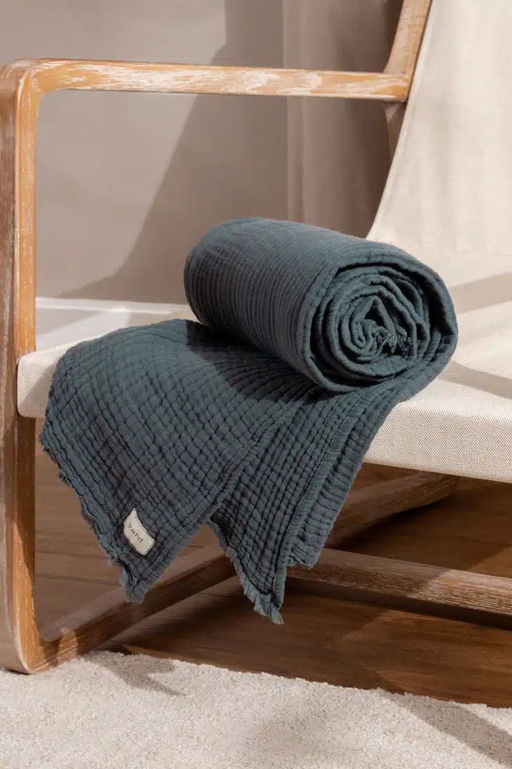 Lark Muslin Cotton Throw Dusk image 3
