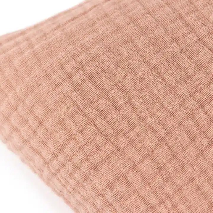 Lark Muslin Crinkle Cotton Cushion Pink Clay image 2
