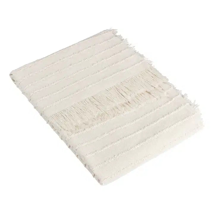 Hazie Woven Fringed Throw Natural image 0
