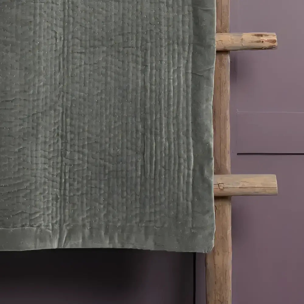 Haze Velvet Quilted Throw Steel image 3