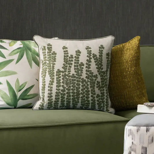 Herb Embroidered Cushion Sage