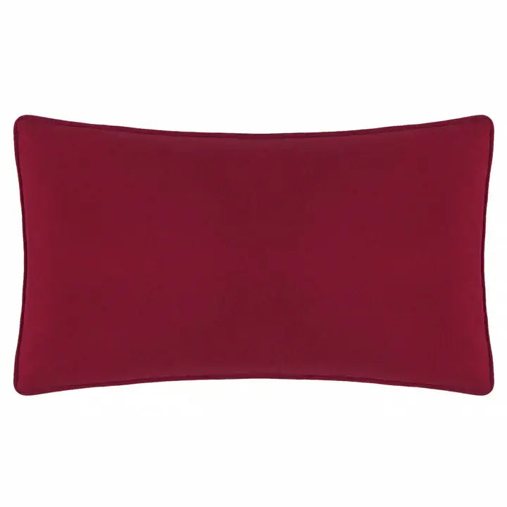 Joy To All Embroidered Velvet Cushion Snow Berry