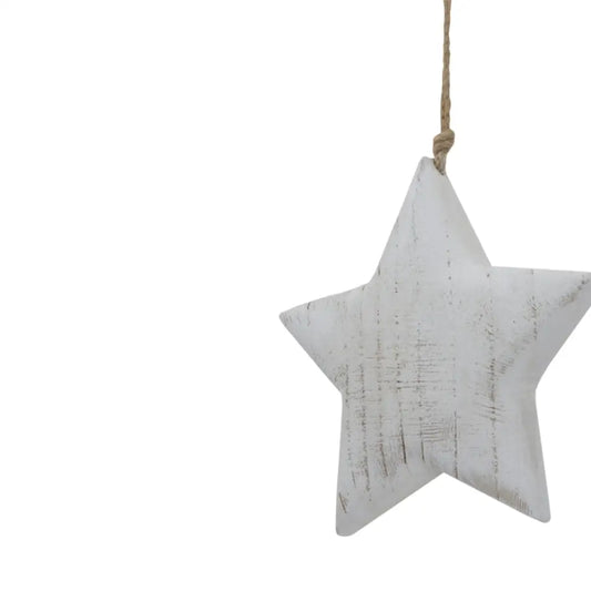 Large Whitewashed Rustic Hanging Star