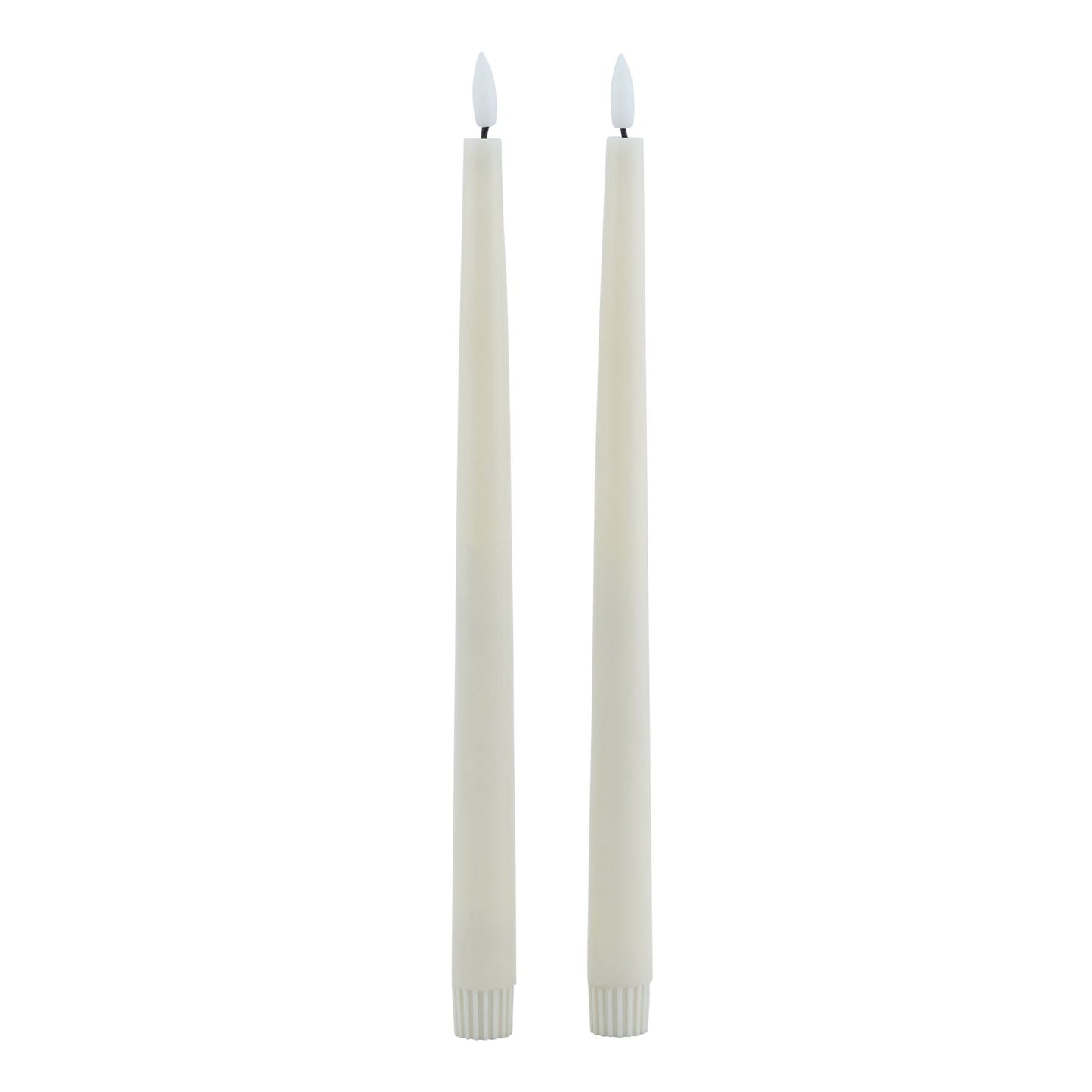 Luxe Collection Set of 2 Taupe LED Wax Dinner Candles
