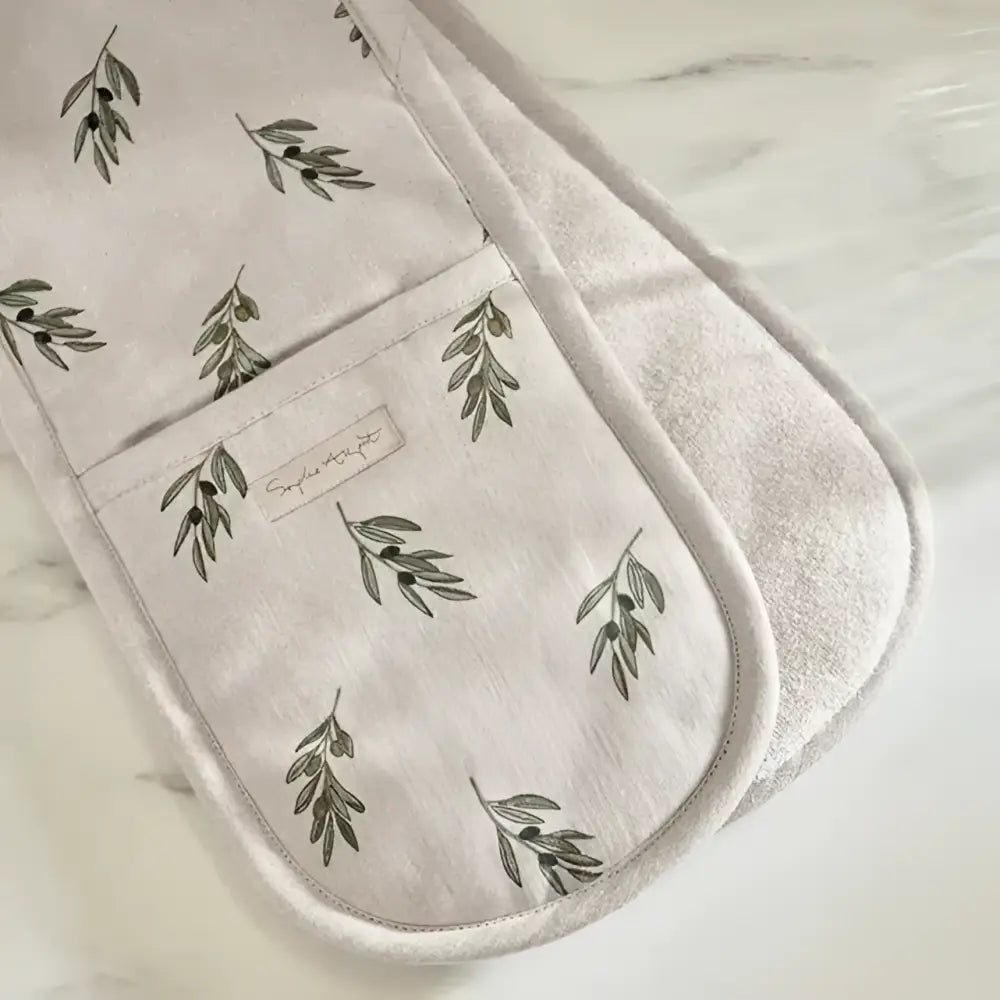 Olive Linen Double Oven Glove image 1