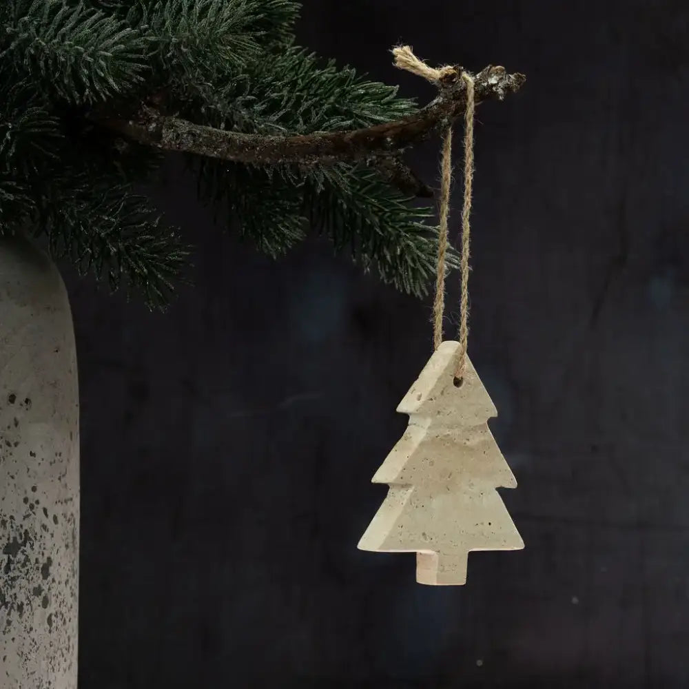 Travertine Stone Hanging Christmas Tree Decoration