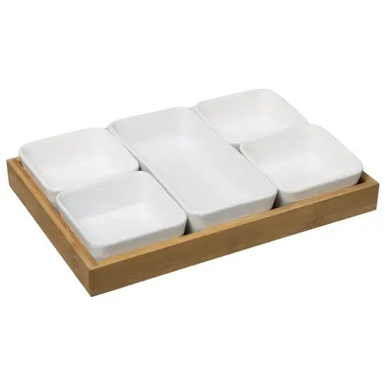 White Bamboo Appetizer Set 6 image 0