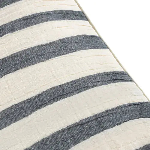 Woven Stripe Cotton Cushion Dusk Blue image 1