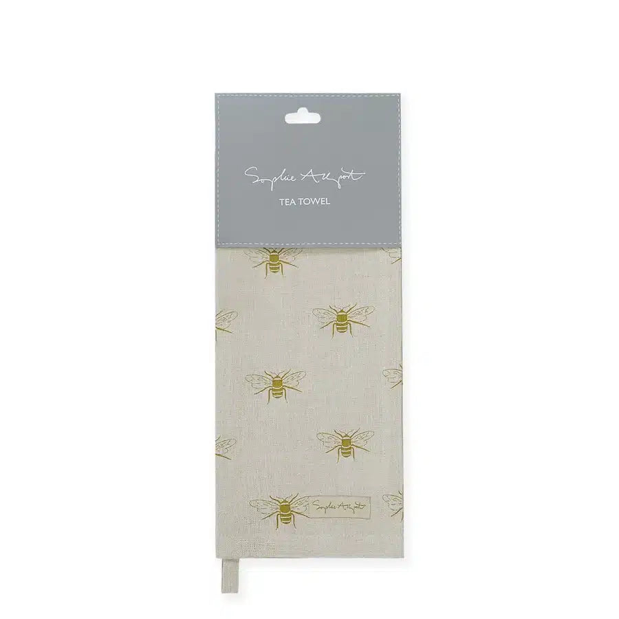 Bees Linen Tea Towel image 1