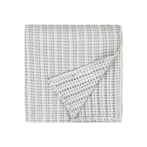 Waffle Textured 100% Cotton Bedspread Dusk Blue image 0