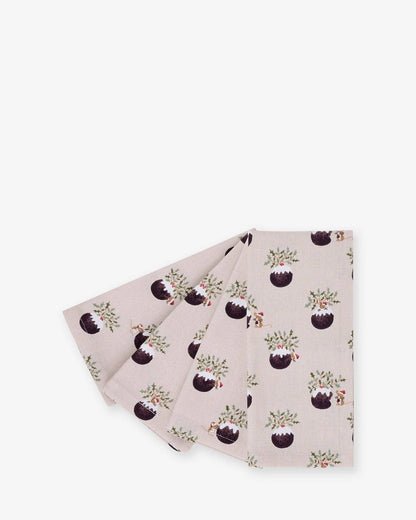 Christmas Puddings Napkins (Set of 4)