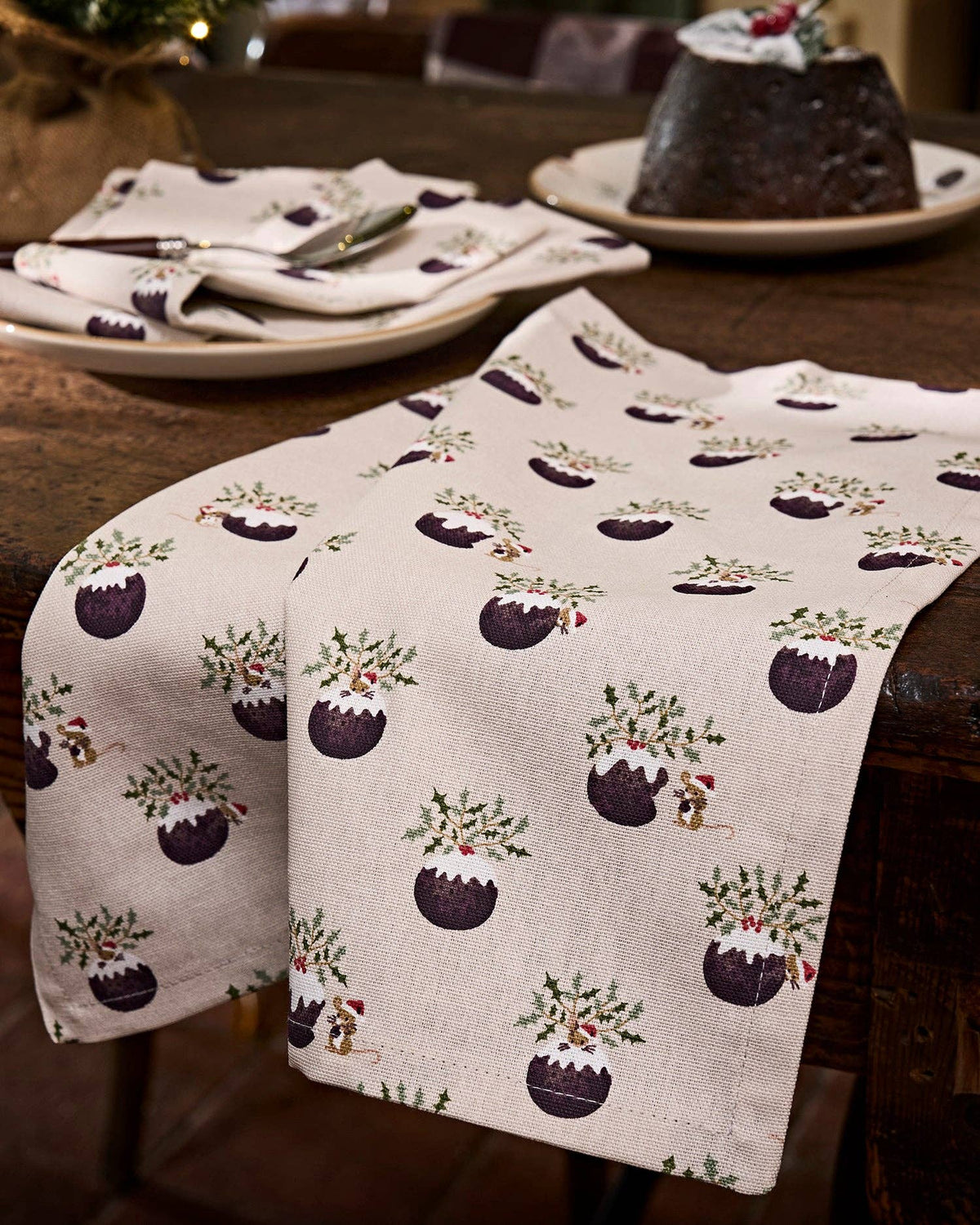 Christmas Puddings Napkins (Set of 4)