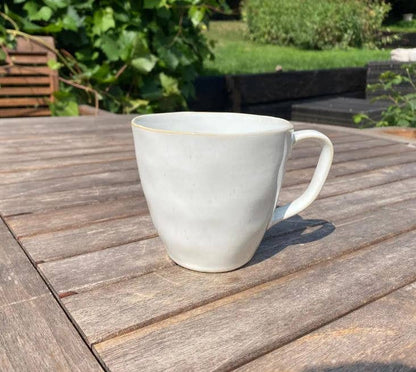 Ceramic Mug White Reactive Glaze Large