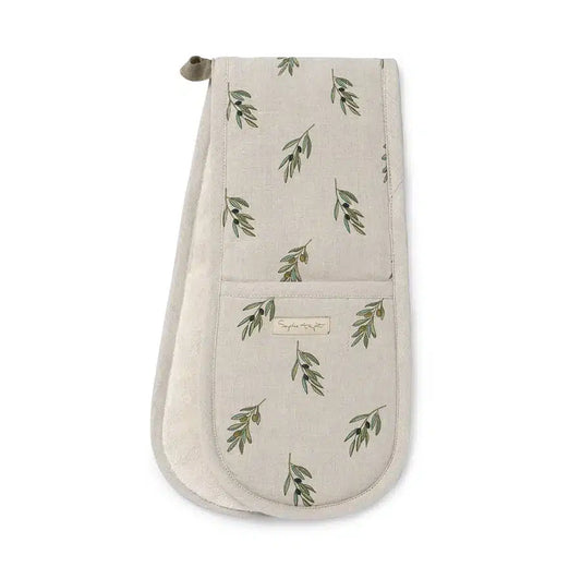 Olive Linen Double Oven Glove image 0