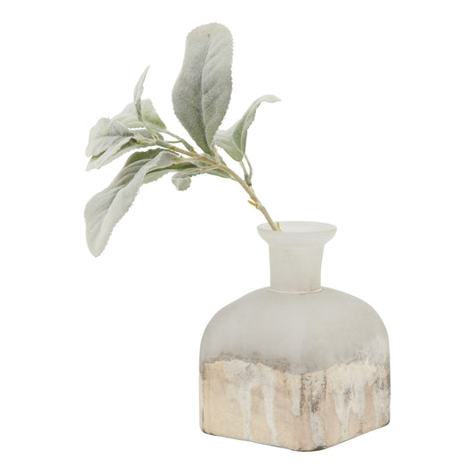 Small Burnished Dipped and Aged Brass Candle Holder Vase