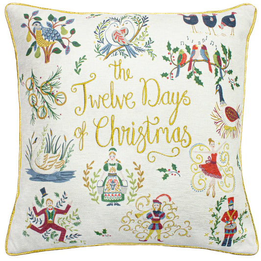 12 Days of Xmas Embroidered Cushion